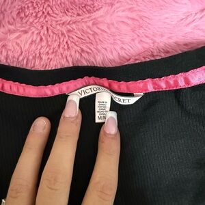 Victoria's Secret Black Pajama with Pink Trim